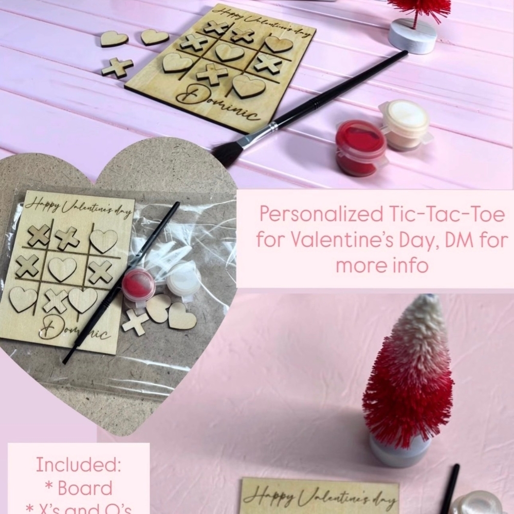 Valentine's Day Personalized Tic-Tac-Toe Set
